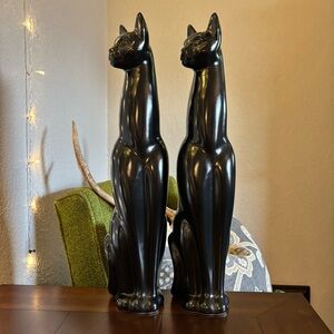 ULTRA RARE Mid Century Modern (MCM) Tall Sleek Pair of Siamese Cat Figurines